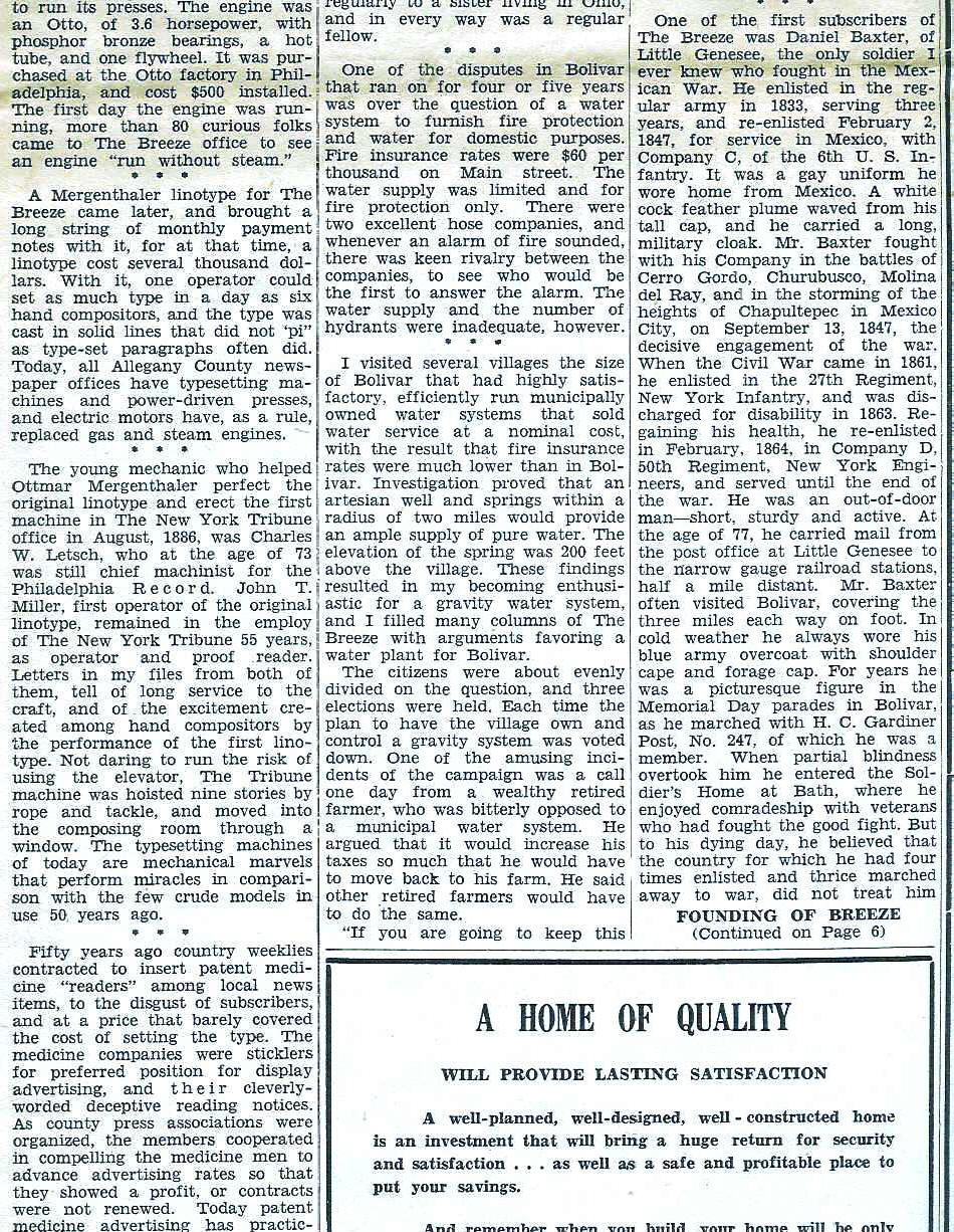 Newspaper Allegany County Historical Society Gallery